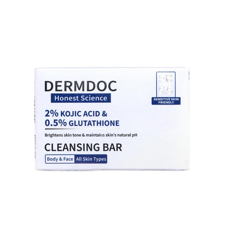 DERMDOC 2% KOJIC ACID & 0.5% GLUTATHIONE CLEANSING BAR 75G
