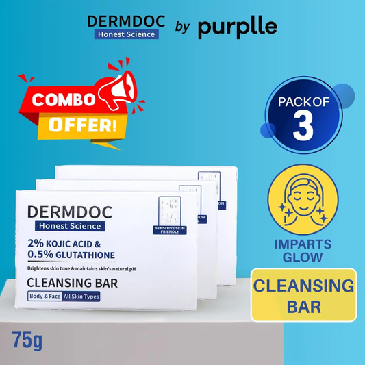 DERMDOC 2% KOJIC ACID & 0.5% GLUTATHIONE CLEANSING BAR 75G
