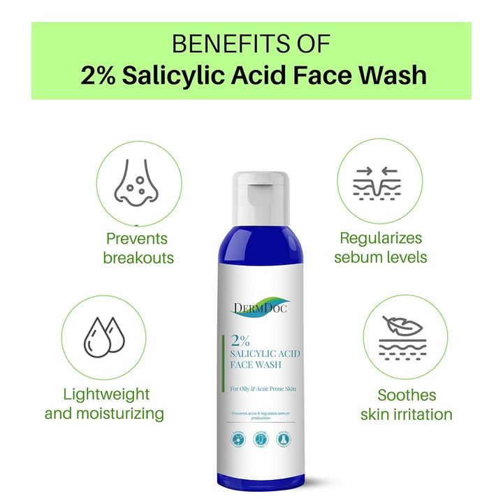 DERMDOC 2% SALICYLIC ACID FACE WASH- 120ML