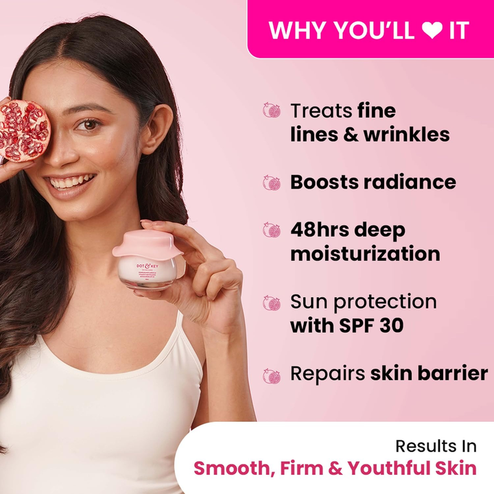 DOT & KEY AGE DEFENSE MOISTURISER-POMEGRANATE & PEPTIDE- 60 ML
