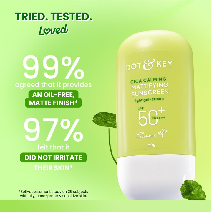 DOT & KEY CICA CALMING MATTIFYING SUNSCREEN SPF50+WITH NIACINAMIDE 50G
