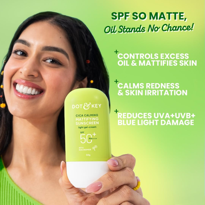 DOT & KEY CICA CALMING MATTIFYING SUNSCREEN SPF50+WITH NIACINAMIDE 50G
