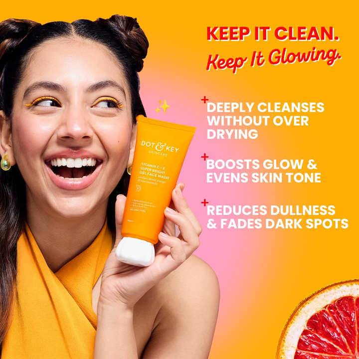 DOT & KEY GEL FACE WASH VITAMIN C + E- 100ML