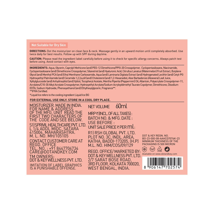DOT & KEY WATERMELON COOLING ICY GEL MOISTURIZER- 60 ML