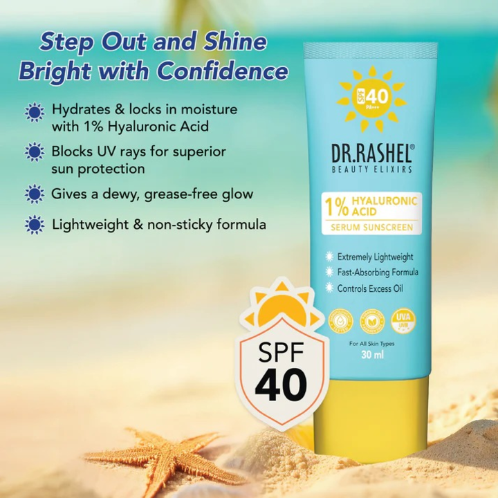 DR.RASHEL 1%HYALURONIC ACID SERUM SUNSCREEN SPF40 30ML