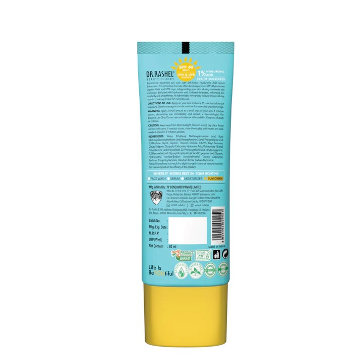 DR.RASHEL 1%HYALURONIC ACID SERUM SUNSCREEN SPF40 30ML