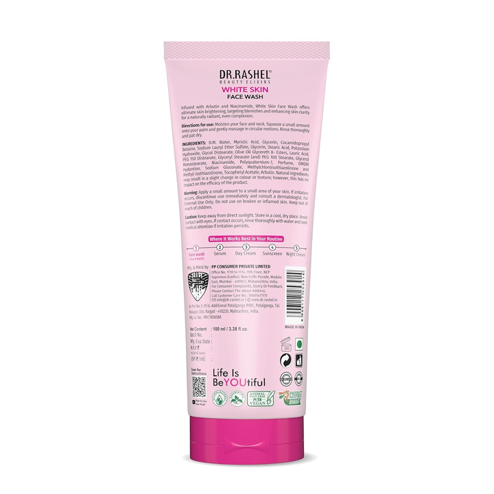 DR.RASHEL BEAUTY ELIXIRS WHITE SKIN FACE WASH WHITENING FADE 100/ML