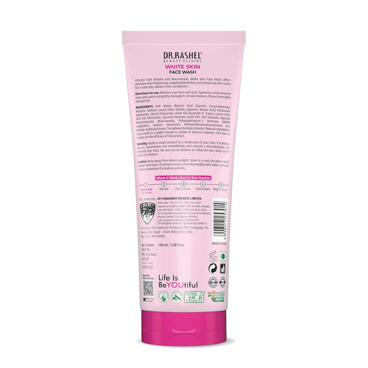 DR.RASHEL BEAUTY ELIXIRS WHITE SKIN FACE WASH WHITENING FADE 100/ML