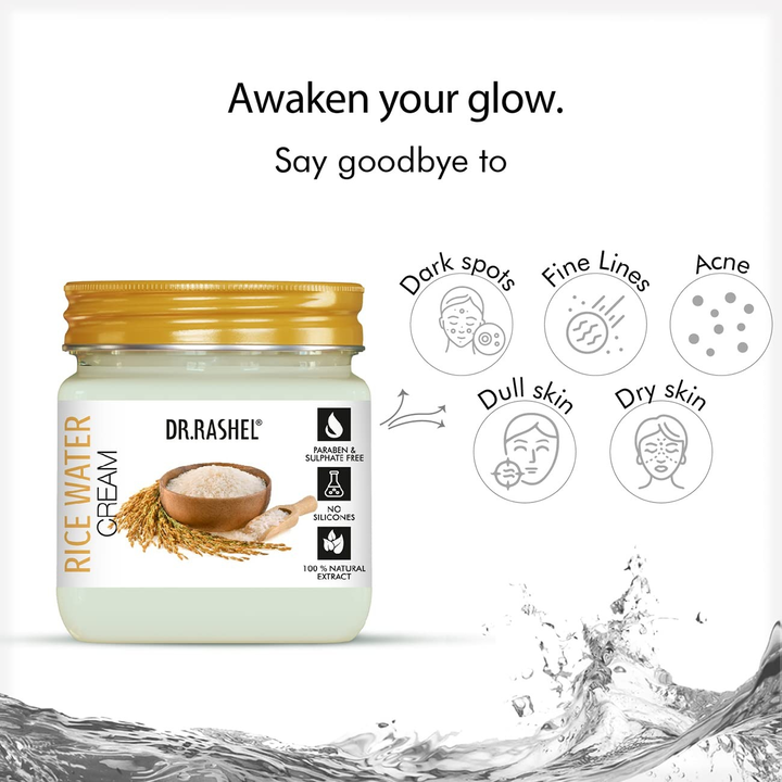 DR. RASHEL FACE & BODY CREAM RICE WATER- 380 ML