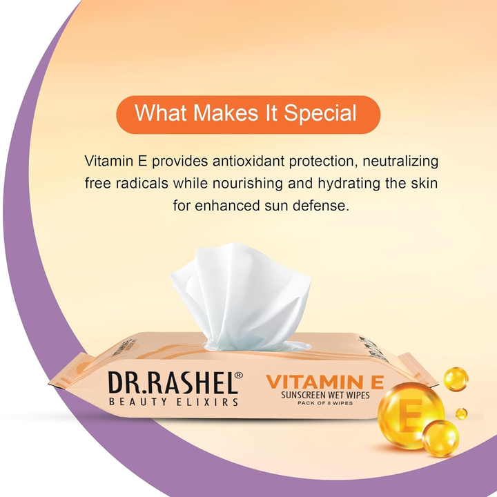 DR. RASHEL SUNSCREEN WIPES VITAMIN E SPF 15-8