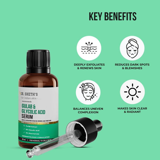 DR.SHETH'S GULAB & GLYCOLIC ACID SERUM- 30 ML