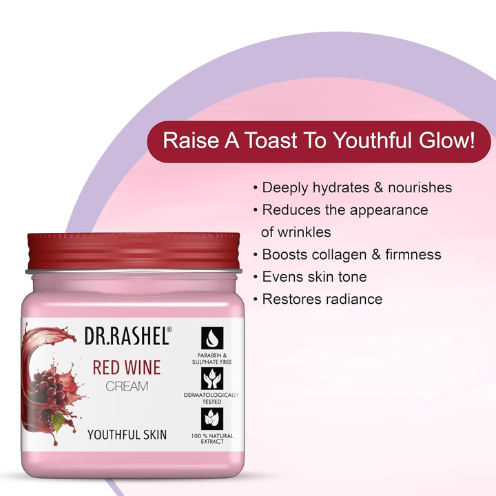DR RASHEL FACE & BODY CREAM RED WINE 380ML