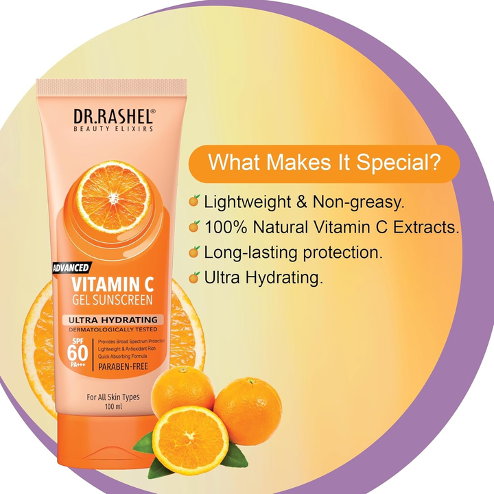 DR RASHEL VITAMIN C ULTRA HYDRATING GEL SUNSCREEN SPF60 50 ML