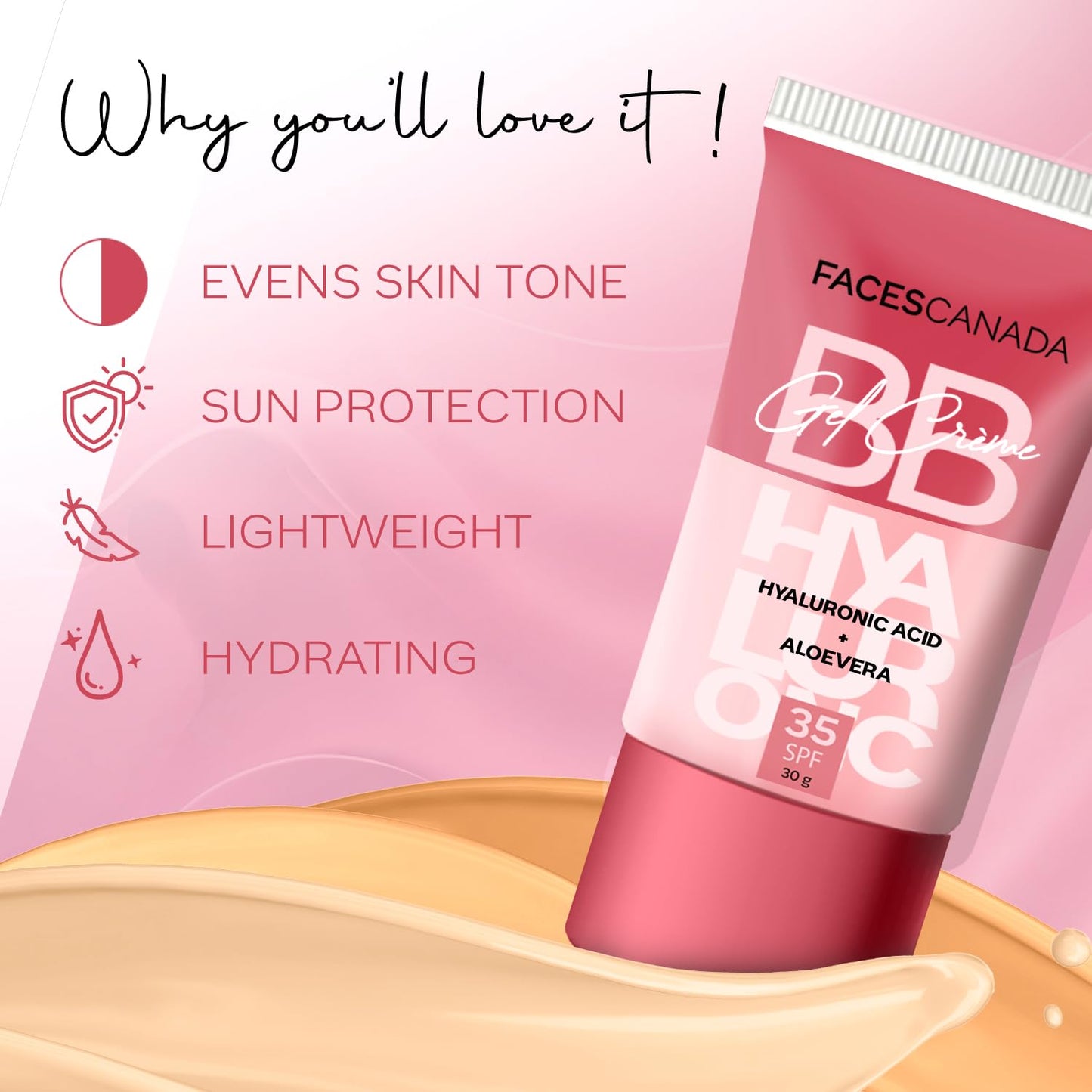 FACES CANADA BB GEL CREAM SOFT HONEY 30G