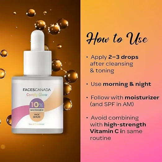 FACES CANADA COMFY GLOW 10% NIACINAMIDE FACE SERUM 30 ML