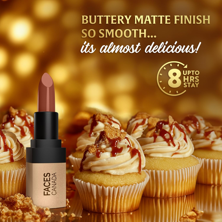 FACES CANADA COMFY MATTE VELVET TOUCH LIPSTICK 08 TOFFEE DRIZZLE - 4.2G