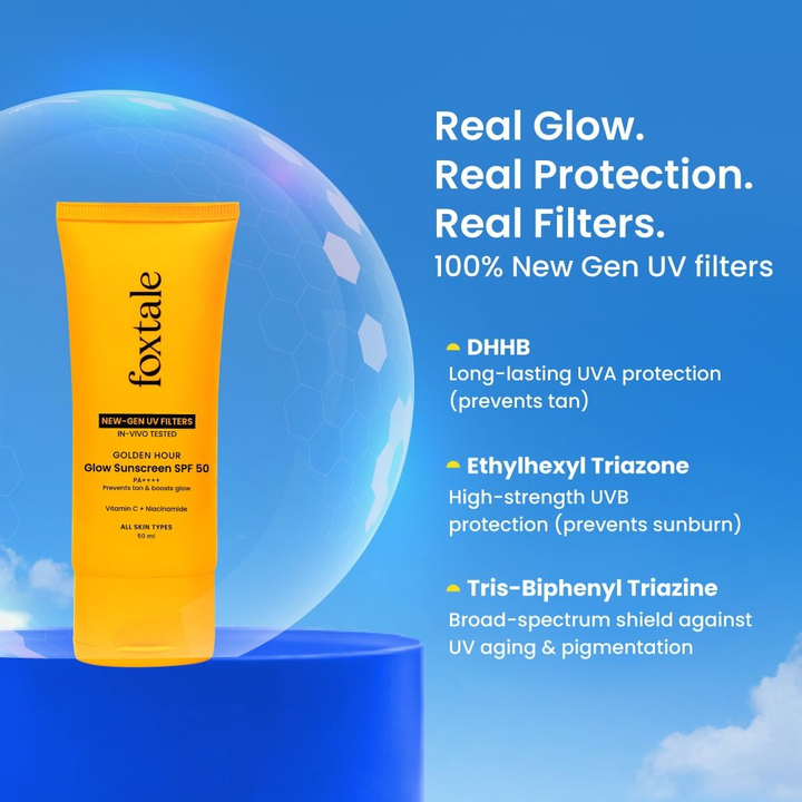 FOXTALE GOLDEN HOUR GLOW SUNSCREEN SPF 50,50ML