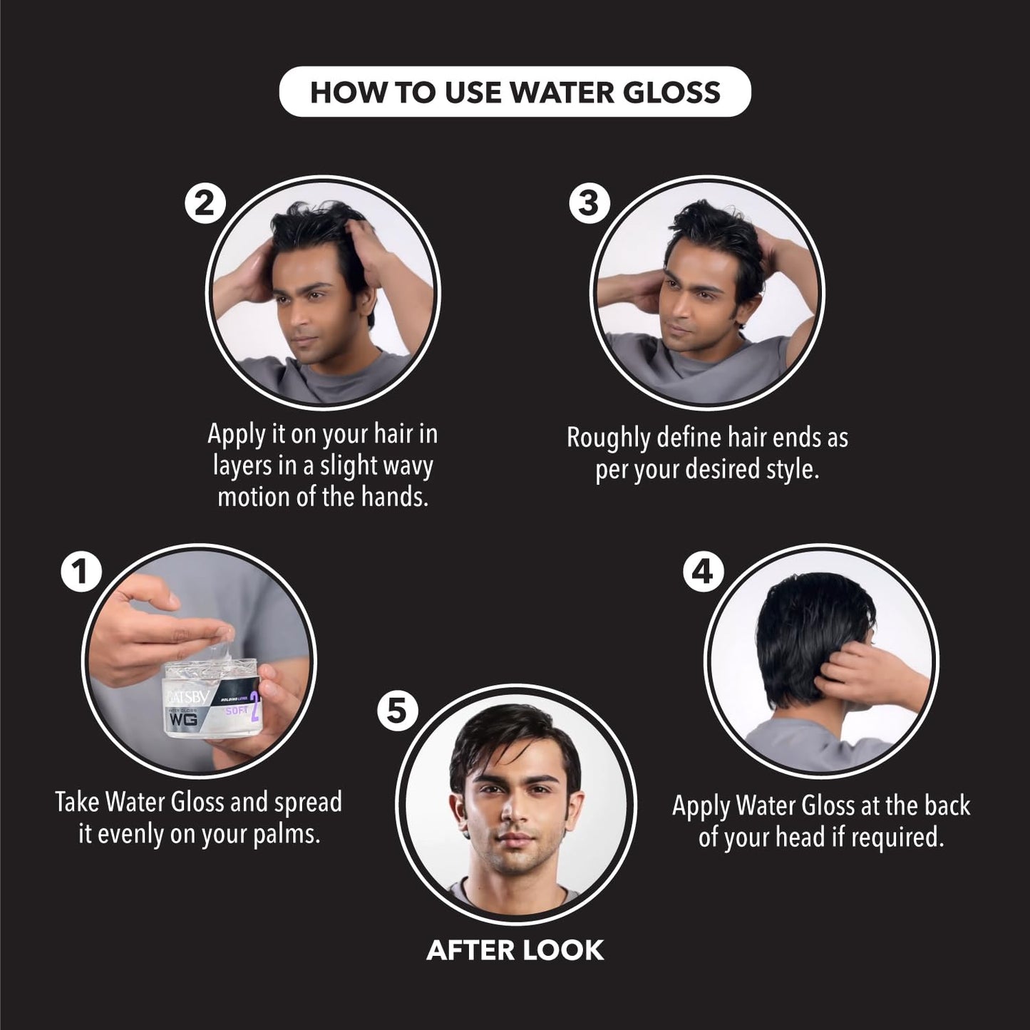 GATSBY WATERGLOSS SOFT WET LOOK HOLDING POWER LEVEL 2