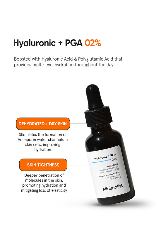 MINIMALIST HYALURONIC +PGA 02% FACE SERUM 30ML