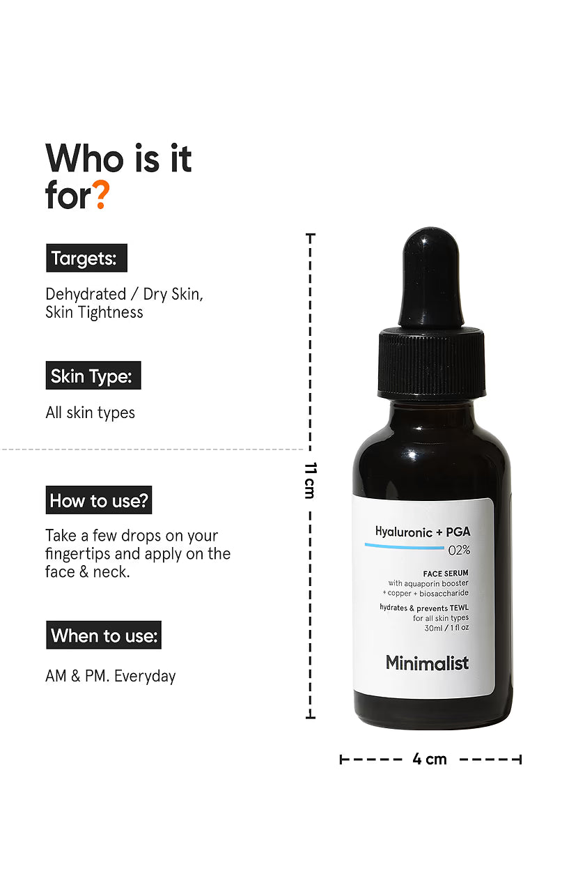 MINIMALIST HYALURONIC +PGA 02% FACE SERUM 30ML