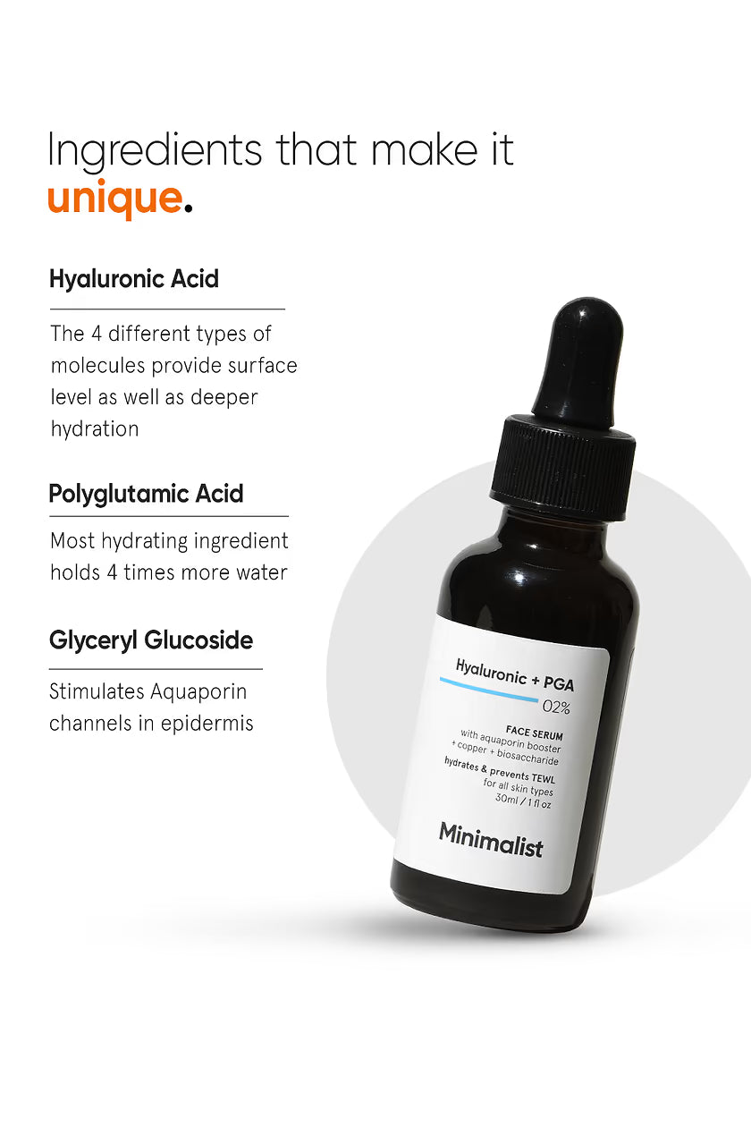 MINIMALIST HYALURONIC +PGA 02% FACE SERUM 30ML