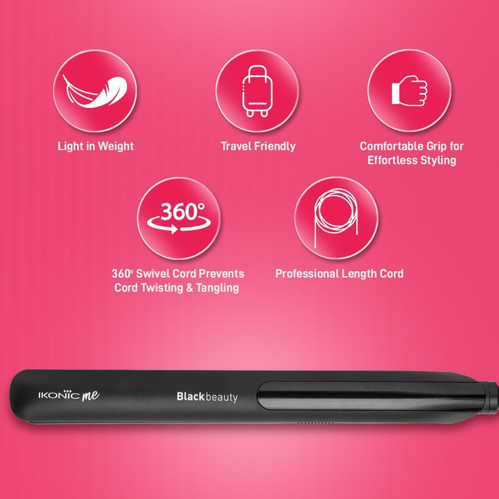 IKONIC BLACK BEAUTY HAIR IRON- BLACK