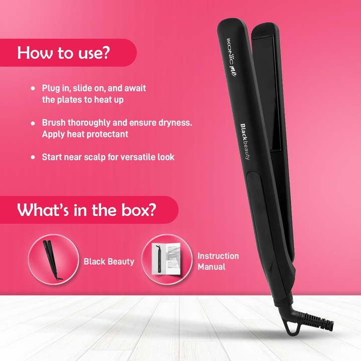 IKONIC BLACK BEAUTY HAIR IRON- BLACK