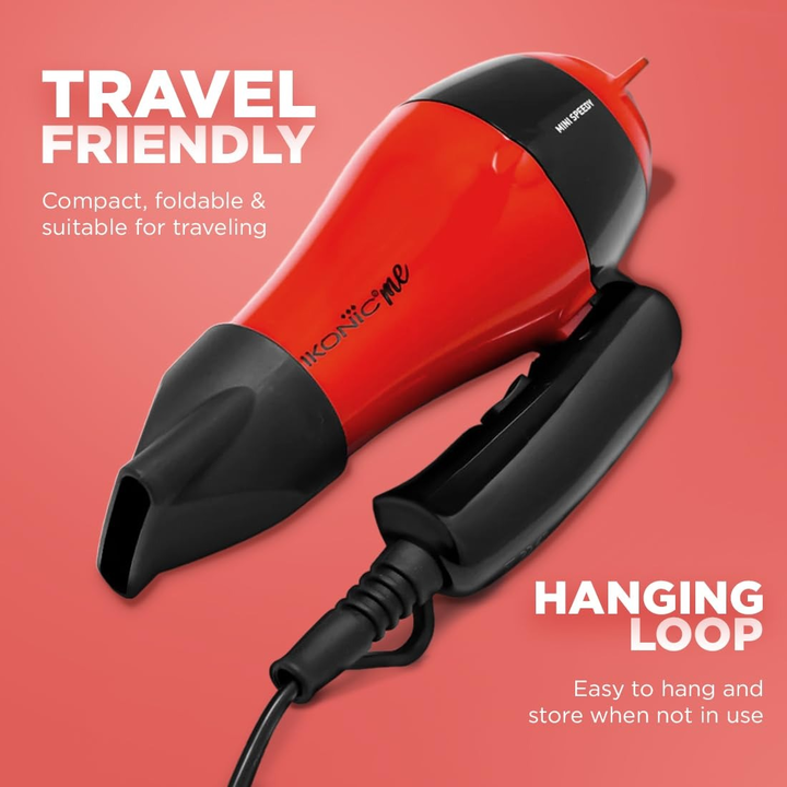 IKONIC MINI SPEEDY HAIR DRYER RED
