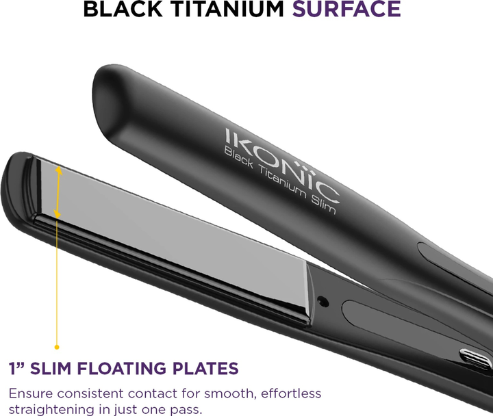 IKONIC PROFESSIONAL BLACK TITANIUM SLIM STRAIGHTENER