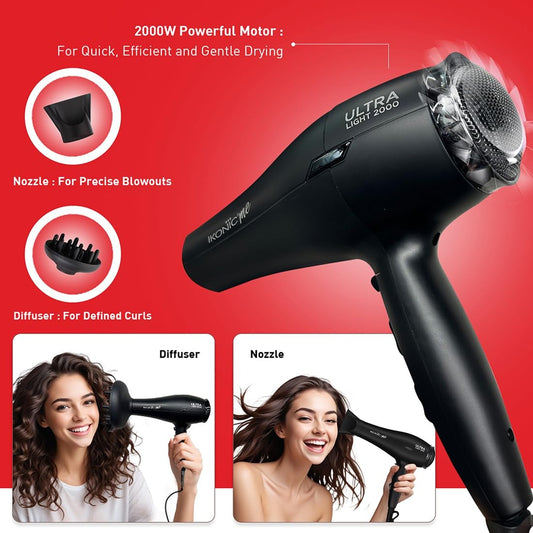 IKONIC ULTRA LIGHT 2000 HAIR DRYER BLACK