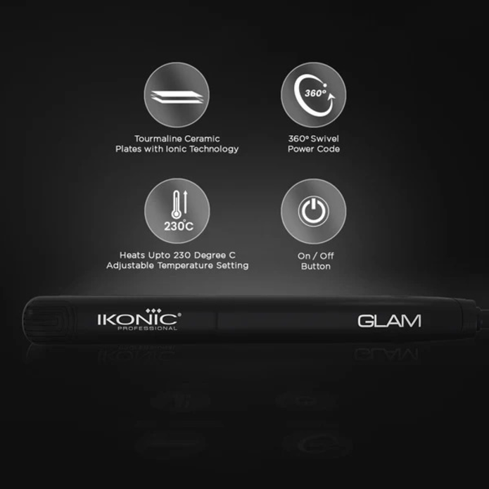 Ikonic Hair Straightener Glam Black - Straightener