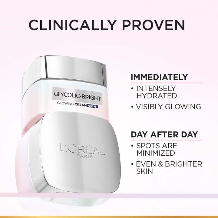 LOREAL GLYCOLIC BRIGHT GLOWING NIGHT CREAM- 50ML