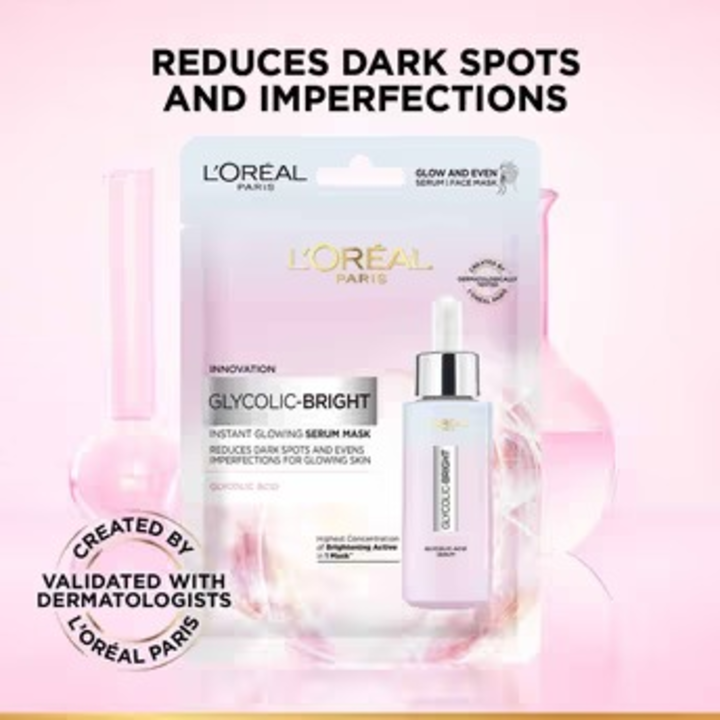 LOREAL PARIS GLYCOLIC-BRIGHT FACE
 MASK 22GM