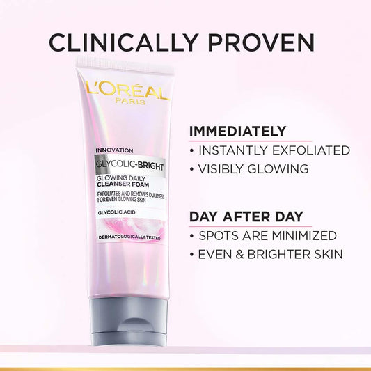 LOREAL PARIS GLYCOLIC BRIGHT CLEANSER FOAM- 50 ML