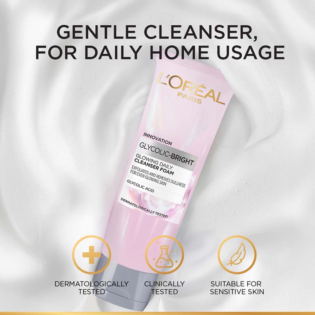 LOREAL PARIS GLYCOLIC BRIGHT CLEANSER FOAM- 50 ML