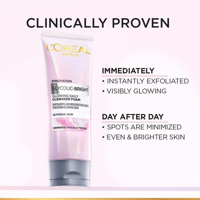 LOREAL PARIS GLYCOLIC CLEANSER FOAM- 100 ML
