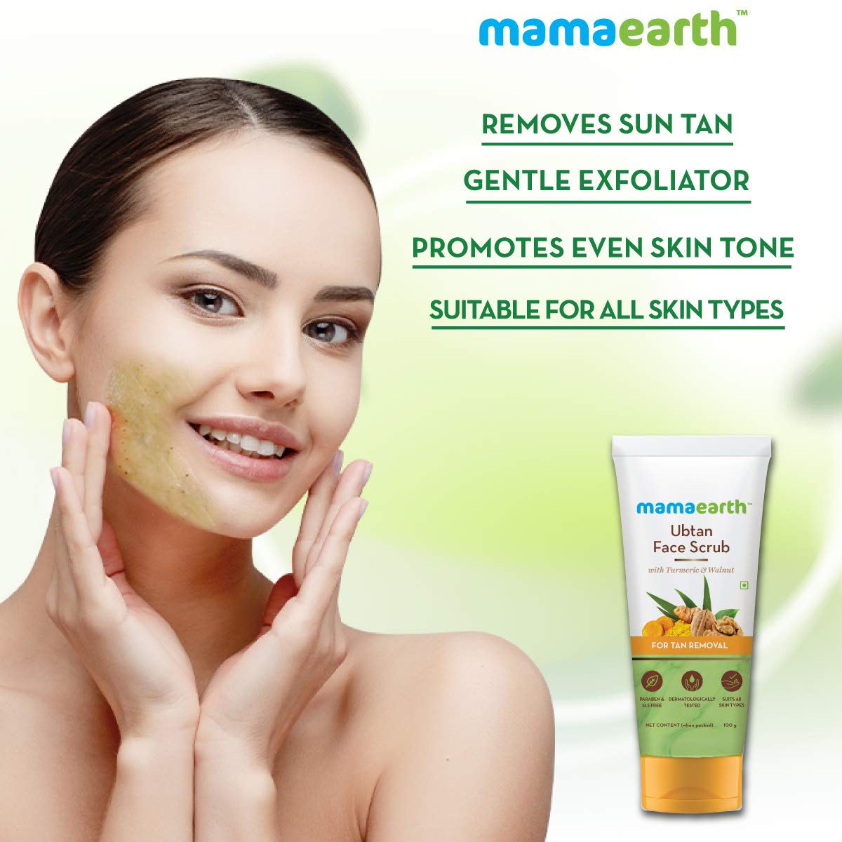 MAMAEARTH UBTAN FACE SCRUB FOR TAN REMOVAL/100G