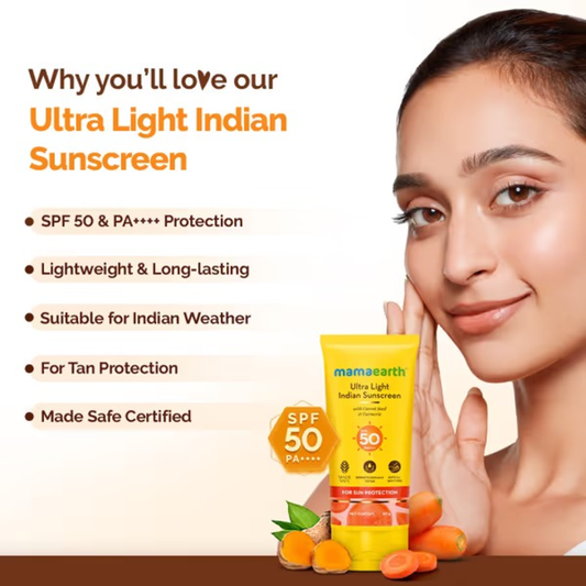 MAMAEARTH ULTRALIGHT INDIAN SUNSCREEN SPF 50 80G
