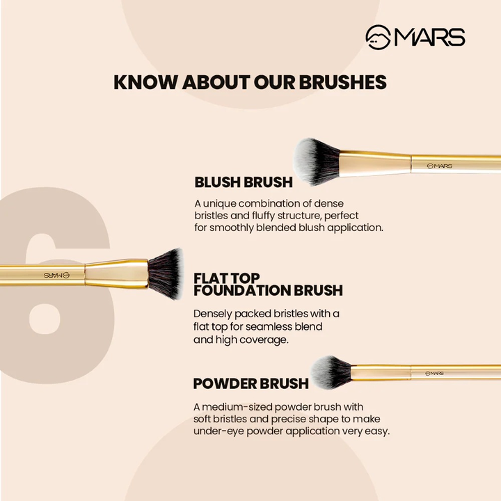 MARS ARTISTS ARSENAL BRUSH SET PACK OF 6 BRUSHES