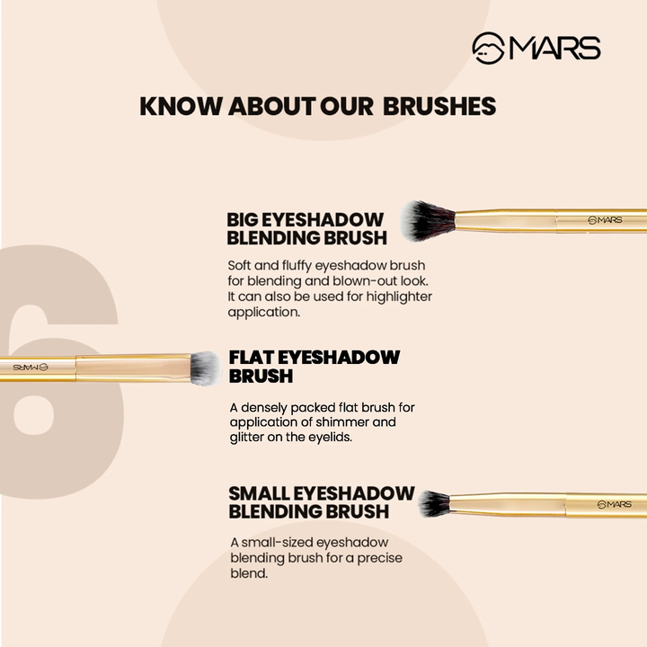 MARS ARTISTS ARSENAL BRUSH SET PACK OF 6 BRUSHES
