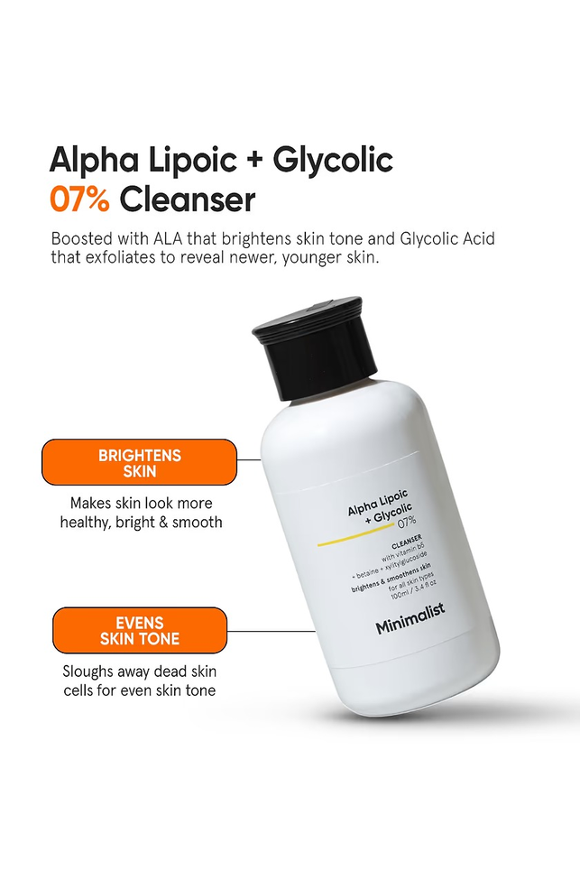 MINIMALIST ALPHA LIPOIC+GLYCOLIC 07% CLEANSER 100 ML