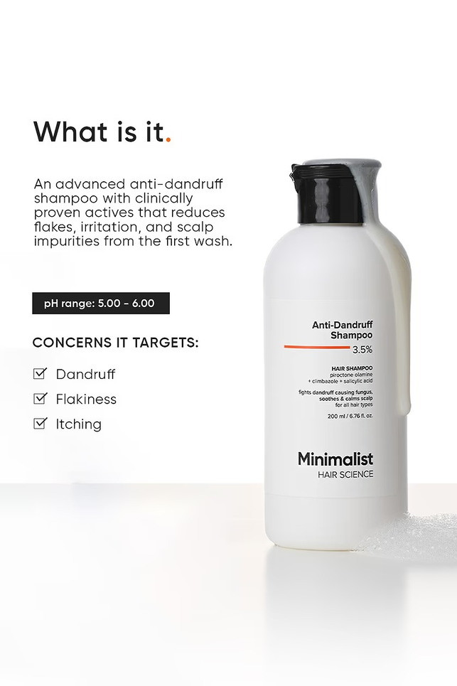 MINIMALIST ANTI DANDRUFF SHAMPOO 3.5% 200 GM