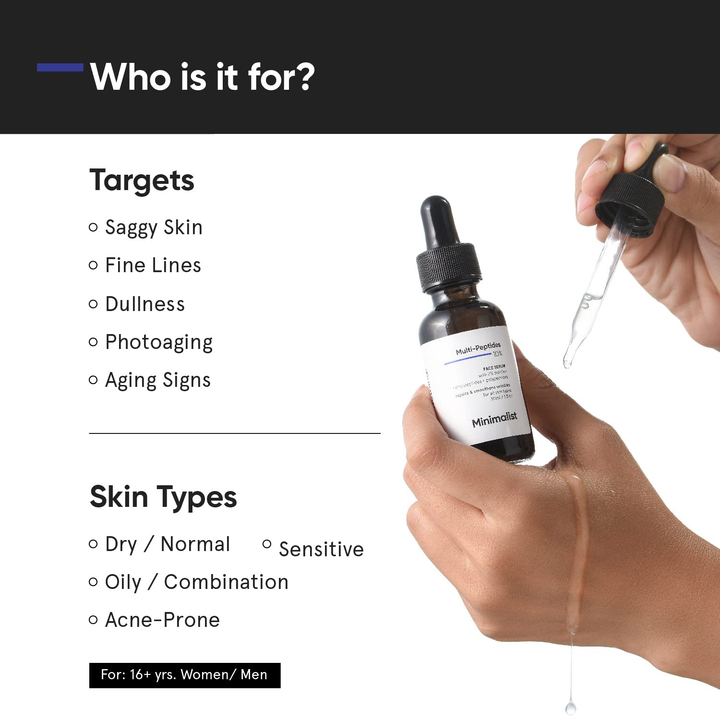 MINIMALIST MULTI PEPTIDES 10% FACE SERUM- 30 ML