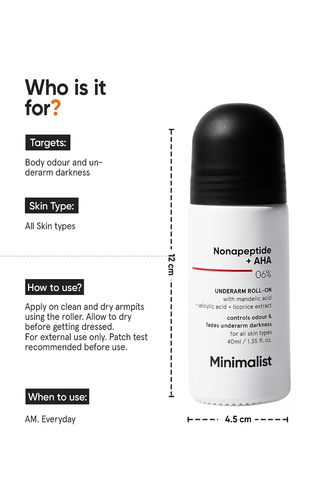 MINIMALIST NONAPEPTIDE+ AHA 06% UNDERARM ROLL-ON 40 ML