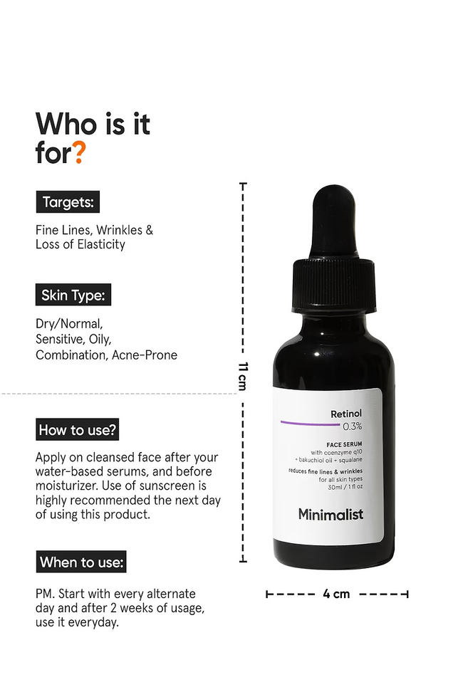 MINIMALIST RETINOL 0.3% FACE SERUM+Q10 30ML