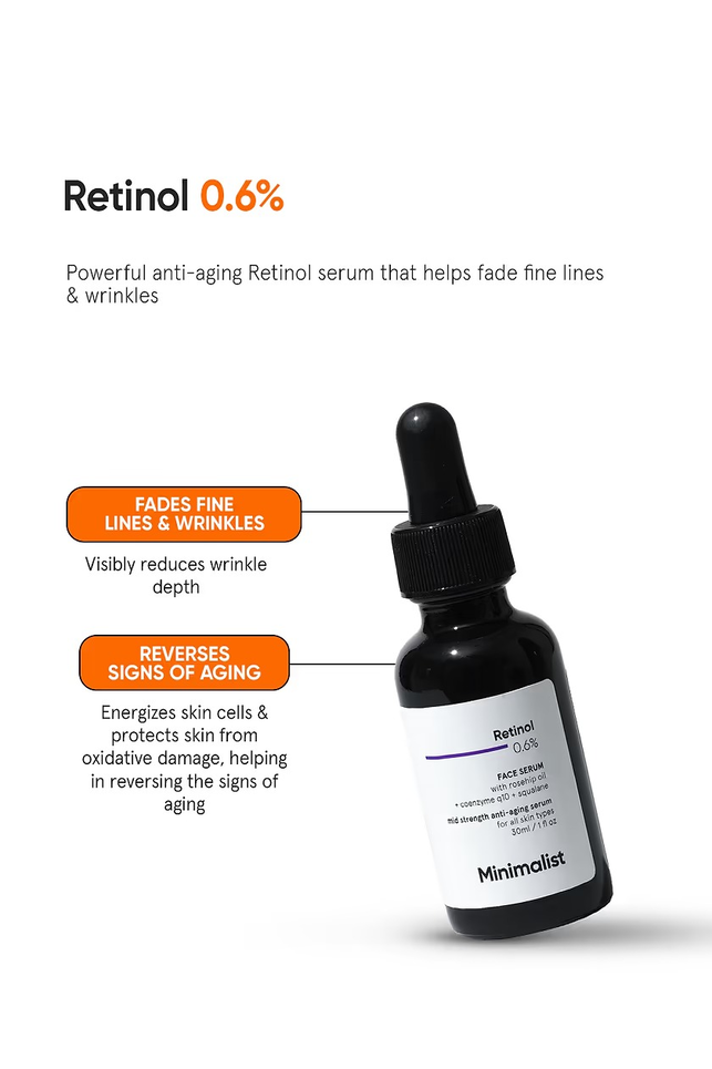 MINIMALIST RETINOL 0.6% FACE SERUM+Q10 30ML