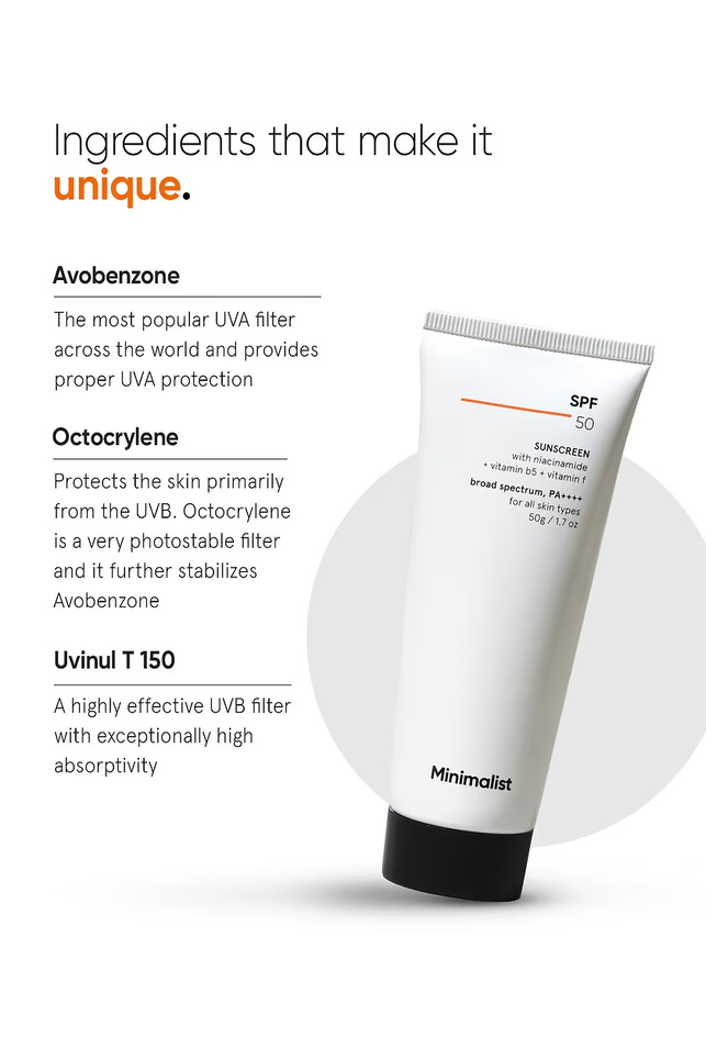 MINIMALIST SPF 50 SUNSCREEN WITH NIACINAMIDE 50G