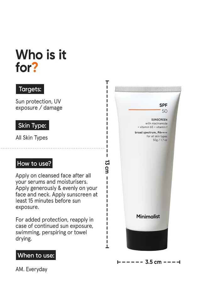 MINIMALIST SPF 50 SUNSCREEN WITH NIACINAMIDE 50G