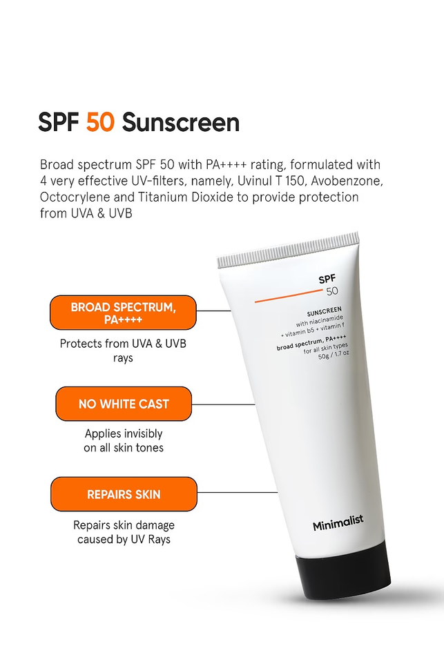 MINIMALIST SPF 50 SUNSCREEN WITH NIACINAMIDE 50G