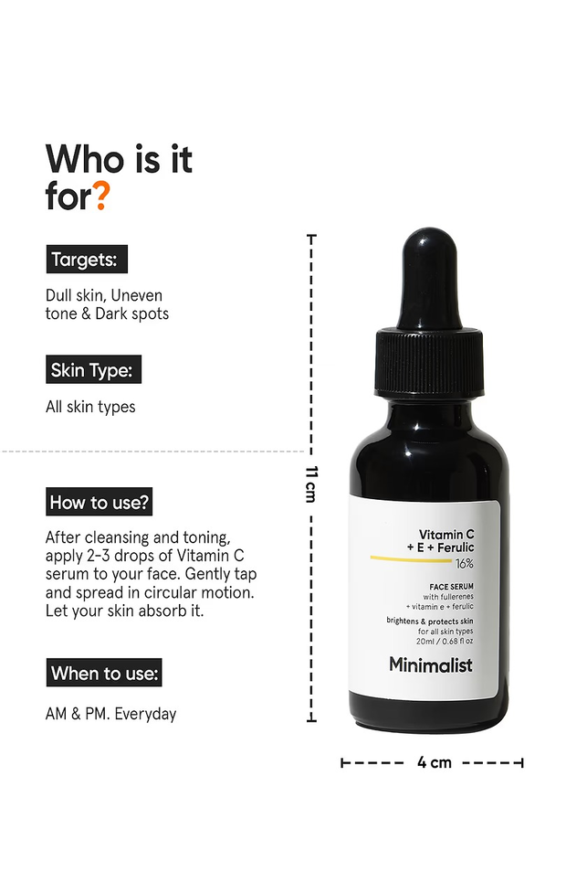 MINIMALIST VITAMIN C+E+FERULIC 16% FACE SERUM- 20 ML